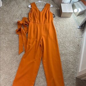 INC International Concepts Orange Wide-Leg Jumpsuit